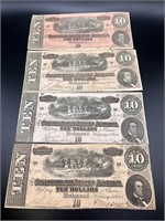 4-$10 Confederate Notes