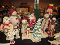 Approx. 12 Assorted Santas & Snowman Figures