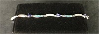Blue  Sapphire/Australian Opal Bracelet