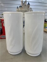 Vintage white milk glass vase with leaf design