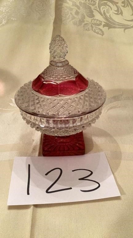 Vintage Westmoreland Ruby Red Candy Dish with