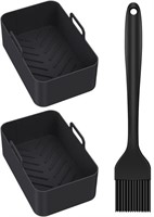2-PACK AIR FRYER SILICONE REUSABLE LINERS