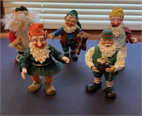 (5) VINTAGE SANTA ELF FIGURINES