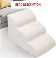 High Density Foam Dog Ramp (3 Steps) White