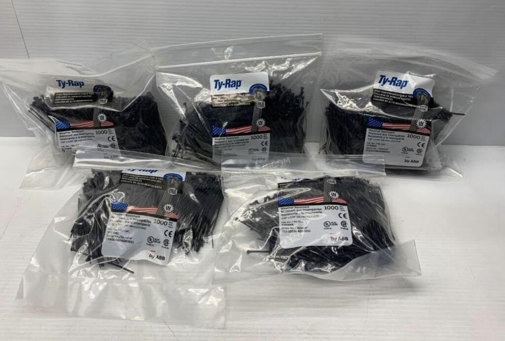 5 Packs of ABB Ty-Rap Cable Ties - NEW $775