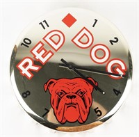 Vintage Red Dog Beer Bar Mirror Clock