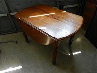 Round Wooden Table w/ Drop Leaves