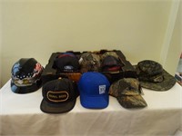 (16) Baseball Caps, Hard Hat & Camo Hat