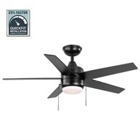 Mena 44 in. LED In/Outdoor Matte Black Ceiling Fan
