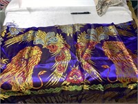 Exotic colorful woven satin table cover /shawl