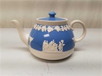 Wedgewood Style Blue Porcelain Teapot
