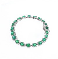 Rare AAA+ 10.13ct Emerald & Diamond Bracelet