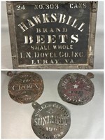 4 Metal crate stencils.