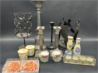 Lot of Candles, Candlesticks, Candle Stands, etc.