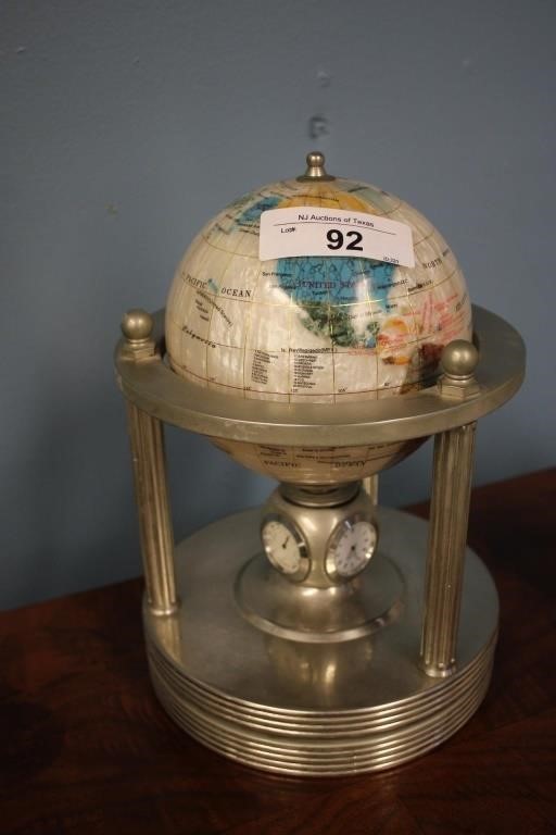 ALEXANDER KALIFANO MOTHER OF PEARL GLOBE ON STAND
