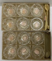 NIB 12 CRYSTAL SALT CELLARS & SPOONS