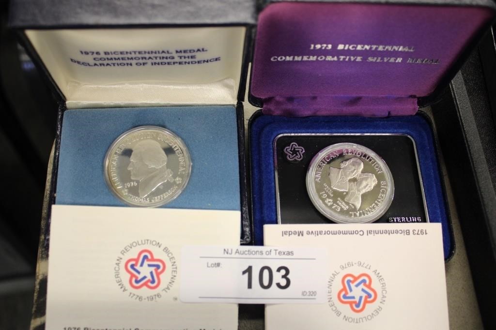 2PC 1973/1976 BICENTENNIAL SILVER COINS