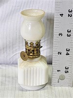 Vintage Mini Milk Glass Oil Lamp