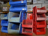 Red & Blue Stacking Hardware Bins