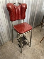RED RETRO HIGH CHAIR STEP STOOL