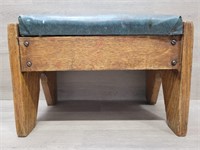 Vtg Wooden Foot Stool