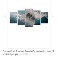 Canvas Print Touch of Breath (5-part) wide - love