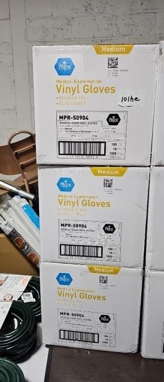 Lot of 3 cases Med Pride Medical Vinyl Gloves