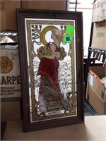 Print Mirror Woman With Wheat & Poppy Flowers