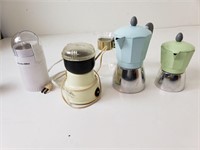 Percolators, Coffee Carafe, and Coffee Grinder