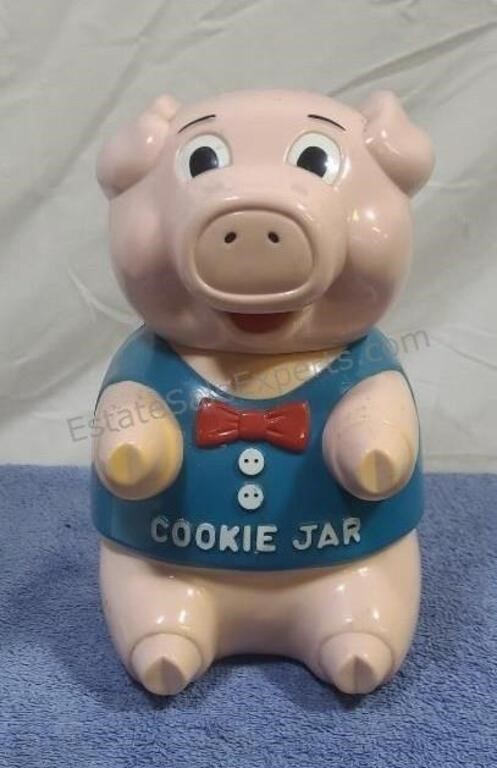Plastic pig cookie jar with sound. Sound is