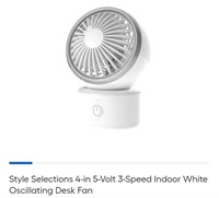 Style Oscillating Desk Fan-White
