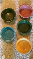 Group of 5 Fiesta Ware 4-in bowls all different