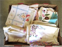 Vintage Embroidered Towels & Misc