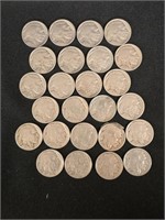 25 BUFFALO NICKLES WITH DATES