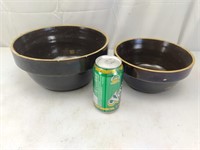 2 CROCK MIXING BOWLS- 10in & 8in