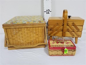 (3) Vintage Sewing Boxes