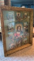 Antique "Life of Christ" in ornate gold frame
