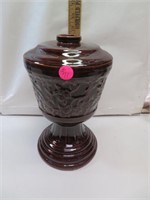 Antique Stoneware Oil Lamp Base 10" tall x 6&1/4"
