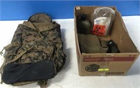 MILITARY BACKPACK, CANTEENS, MISC