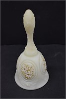 Hand Painted Fenton Custard Glass Bell - Glows