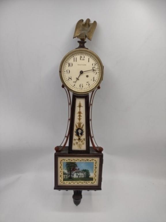 Vtg Waltham GW/MT Vernon Banjo Wall Clock