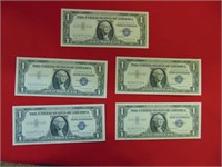(5) Blue Seal Notes 1957A- SEQUENTIAL #'s