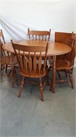 MAPLE DINING TABLE WITH LEAF + 4 CHAIRS