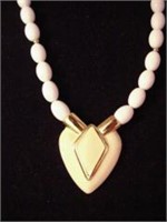 Classic Napier Cream Heart Necklace