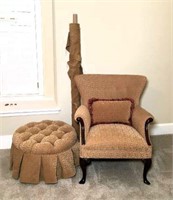 Custom Upholstered Wingback Chair &