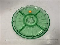 Green Glass Serving Tray