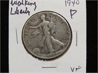 1940 P WALKING LIBERTY HALF DOLLAR 90%