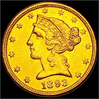1893-O $5 Gold Half Eagle UNCIRCULATED