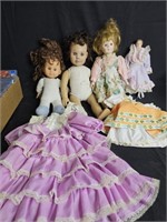 Lot of 4 vintage dolls 2 gi-go toys & 2 w/