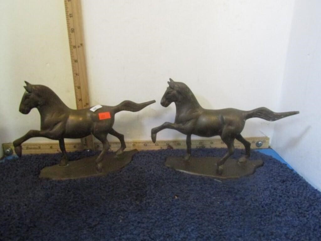 2-- BRASS HORSE STATUES